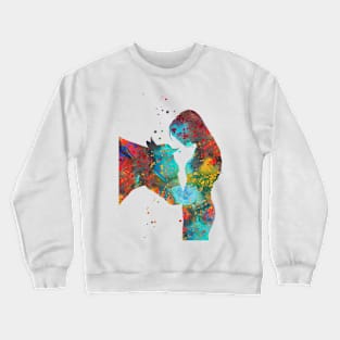 Girl with cow Crewneck Sweatshirt